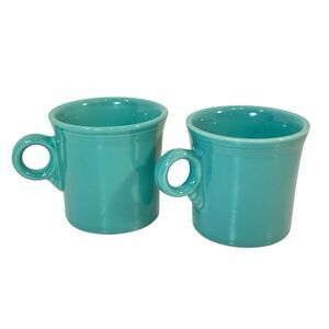 Fiestaware Turquoise Blue Green Mug USA 8 oz Set of 2 Fiesta